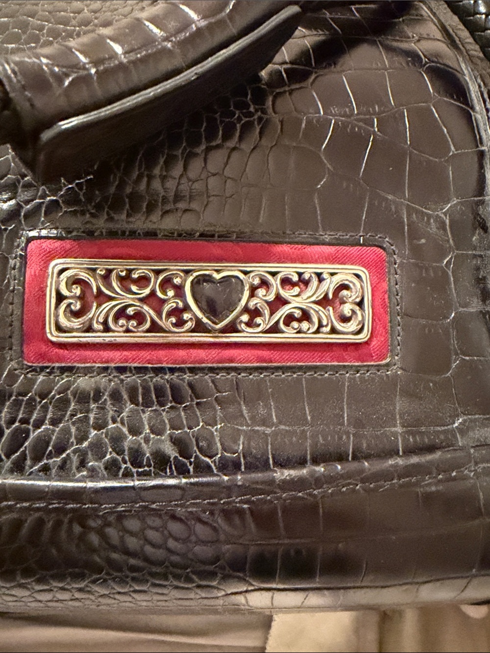 Brighton Red and Black Rolling DuffleTravel Tote Luggage Weekender - Picture 12 of 12